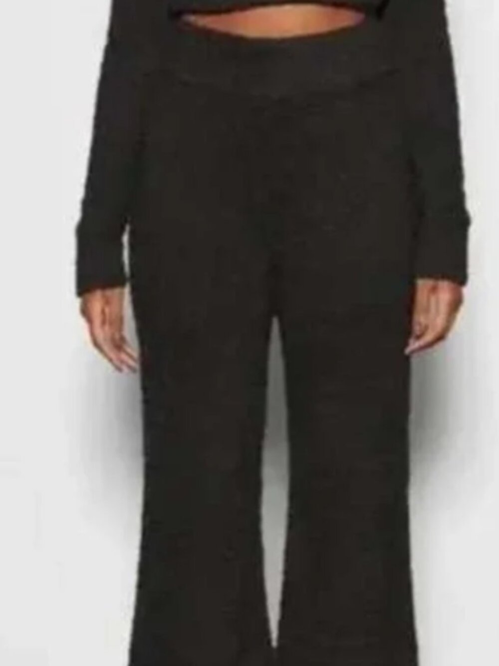 SKIMS Cozy Knit Wide Leg Lounge Pants Onyx Black - Size L